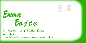 emma bojte business card
